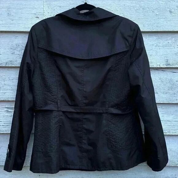 Giacca button down, Belted Trench Jacket Mid Length rain, resistant, Size LARGE - Picture 2 of 4